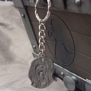 Silver Dog Keychain